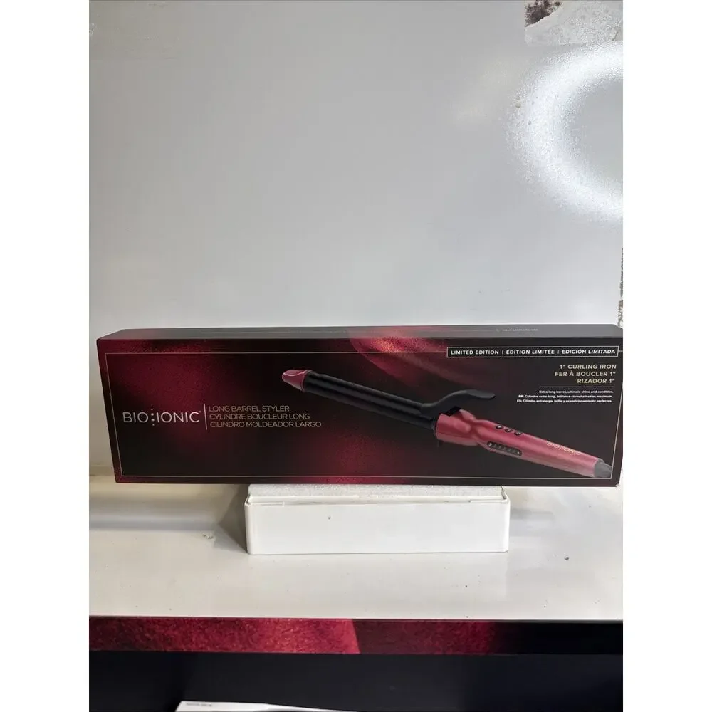 Bio Ionic Long Barrel 1” Curling Iron with Moisture Heat Technology